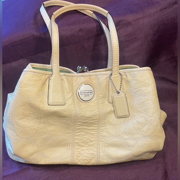 Coach Yellow Leather Tote Bag - Picture 1 of 6
